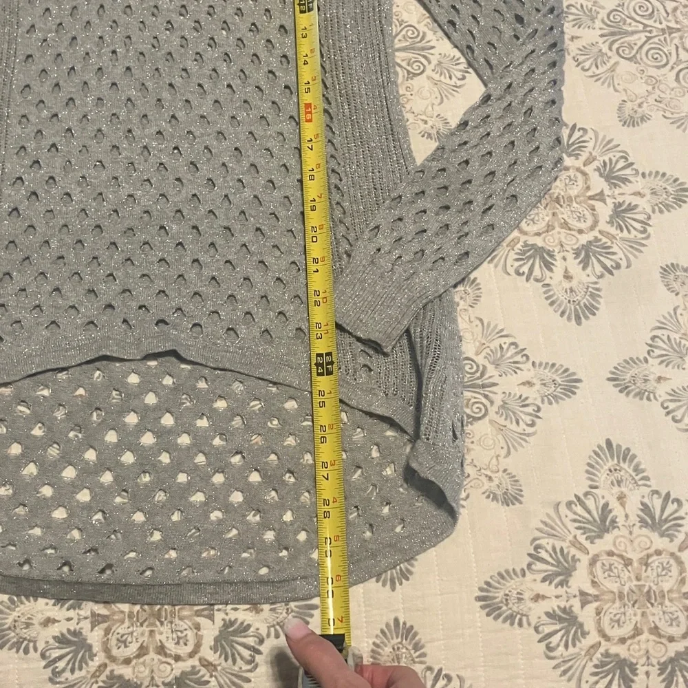 Rock & Republic gray shiny knit sweater - Picture 2 of 7